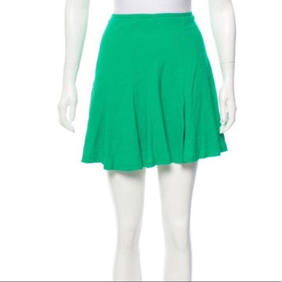 Sandro Juliette Emerald Green Flared Mini Skirt - Picture 1 of 15